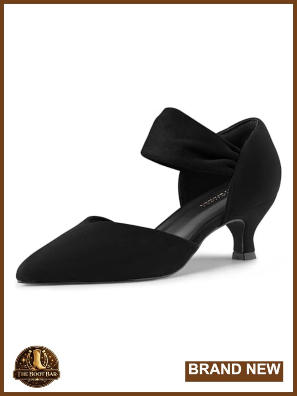 Kitten Heels Pointed Closed Toe Ankle Strap Low Pumps Dress Shoes for Wedding